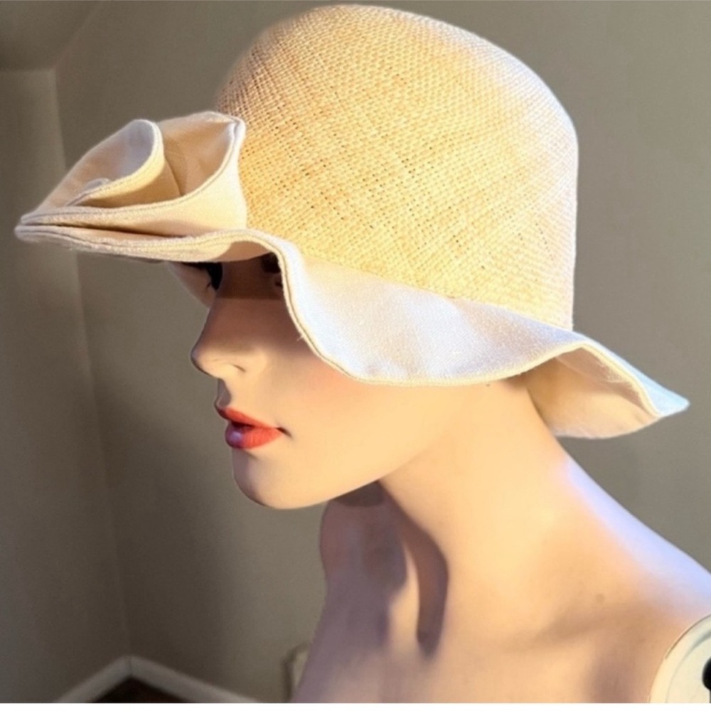 Floppy Sun/Fashion Vintage Hat with Big Flower Accent - Picture 3 of 9
